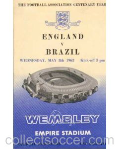 1963 England V Brazil Programme 08/05/1963