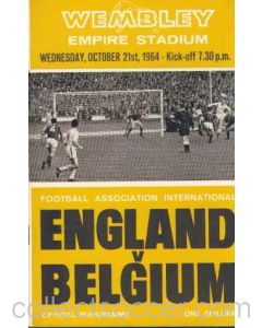 1964 England V Belgium Programme 21/10/1964