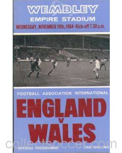 1964 England V Wales Programme 18/11/1964