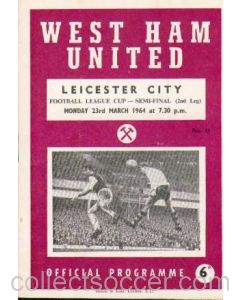1964 Programme West Ham United V Leicester City