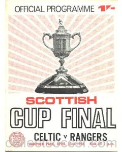 1966 Scottish Cup Final Celtic v Glasgow Rangers official programme 23/04/1966 pink version