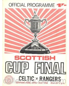 1966 Scottish Cup Final Celtic v Glasgow Rangers official programme 23/04/1966 red version