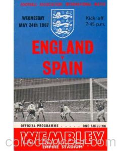 1967 England V Spain Programme 25/04/1967