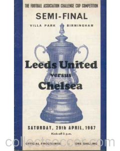 1967 FA Cup Semi-Final Programme Leeds V Chelsea 29/04/1967