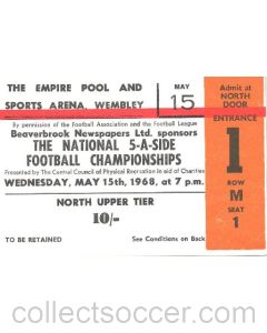The National 5-A-Side Football Championship ticket 15/05/1968