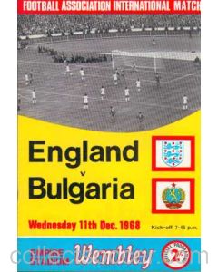 1968 England V Bulgaria Programme 11/12/1968