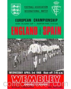 1968 England V Spain Programme 03/04/1968 European Championship
