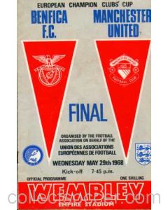1968 European Cup Final Benfica v Manchester United Official Programme