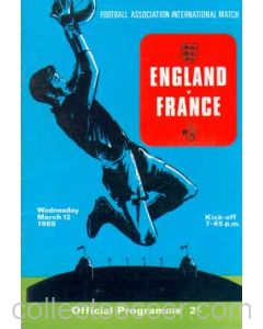 1969 England V France Programme 12/03/1969