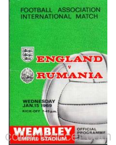 1969 England V Rumania Programme 15/01/1969