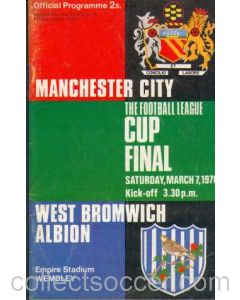 1970 League Cup Final Programme Manchester City V West Bromwich Albion