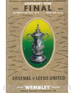 1972 FA Cup Final Programme Arsenal v Leeds United