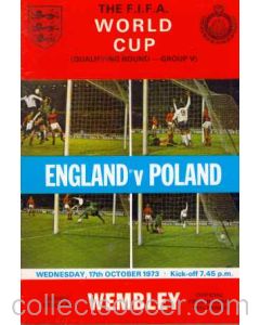 1973 England V Poland Programme 17/10/1973
