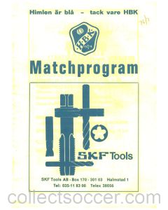 1976 Halmstads v Chelsea Football Programme