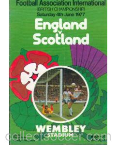 1977 England V Scotland Programme 04/06/1977