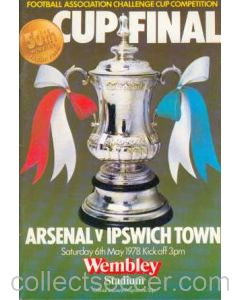 1978 FA Cup Final Programme Arsenal v Ipswich Town