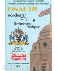 1981 FA Cup Final Programme Manchester City v Tottenham Hotspur