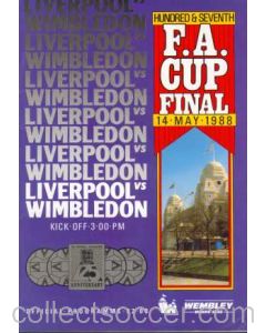 1988 FA Cup Final Programme Liverpool v Wimbledon