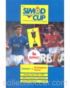 1989 Simod Cup Final Everton v Nottingham Forest official programme 30/04/198