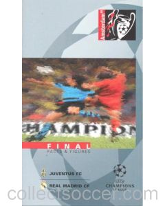 1998 Champions League Final Juventus v Real Madrid VIP Facts & Figures booklet 20/05/1998