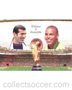 1998 World Cup in France Zidane & Ronaldo postcard