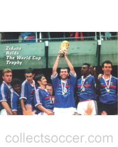 1998 World Cup in France Zidane Holds The World Cup Trophy postcard
