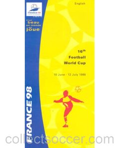 1998 World Cup welcome information leaflet