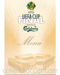 2001 UEFA Cup Club Menu Liverpool V Alaves 16/05/2001