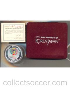2002 World Cup - coin issued by the Bank of Korea on this occasion in its original box with a Certificate of Authenticity