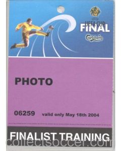 2004 UEFA Cup Final press pass for the Finalist Training 18/05/2004