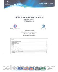 2012 Champions League Final Chelsea v Bayern Munich Official Press Kit without a folder in German 19/05/2012