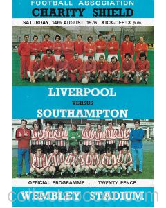 1976 Charity Shield Official Programme Liverpool v Southampton