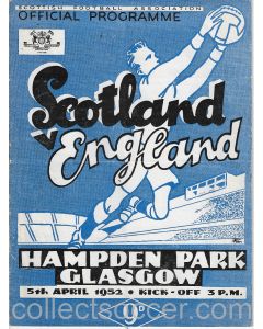1952 Scotland v England Official Programme 5/4/1952