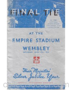 1935 FA Cup Final programme Sheffield Wednesday v West Bromwich Albion