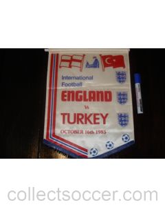 England v Turkey 16/10/1985 Pennant