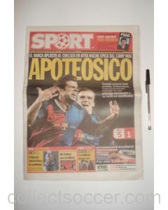Sport newspaper of 19/04/2000, covering 2000 Champions League Semi-Final Barcelona v Valencia