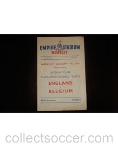1946 England v Belgium official programme 19/01/1946
