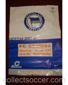 Hertha Berlin v Chelsea poster 21/09/1999 Champions League, reduced price