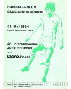 1984 46th International Junior Toutnament for the Waro Cup in Zurich, Switzerland official programme 31/05/1984