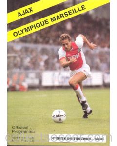 1988 European Cup Winners Cup Semi-Final Ajax v Olympique Marseille official programme