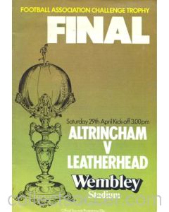 1978 Altricham v Leatherhead official programme 29/04/1978 FA Challenge Trophy Competition Final at Wembley
