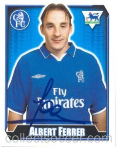 Albert Ferrer Premier League 2003 Sticker with Printed Signature