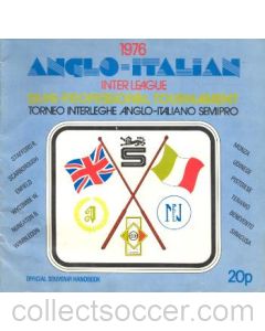 1976 Anglo-Italian Inter League Handbook1976