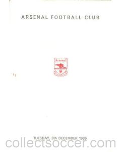 Arsenal - Dinner & Cabaret to The Honorary Stewards of Arsenal FC menu with ribbon 09/12/1969