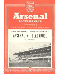 1953 Charity Shield Programme Arsenal v Blackpool 