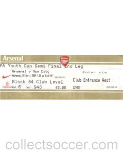 Arsenal v Manchester City ticket 22/04/2009