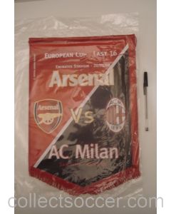 Arsenal v Milan European Cup 20/02/2008 in the UK and 04/03/2008 in Italy pennant