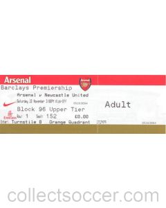 Arsenal v Newcastle United ticket