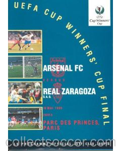 1995 Cup Winners Cup Final Official Programme Arsenal v Real Zaragoza