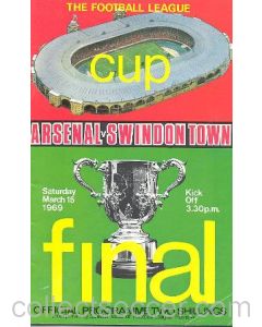 1969 League Cup Final Programme Arsenal v Swindon Town 